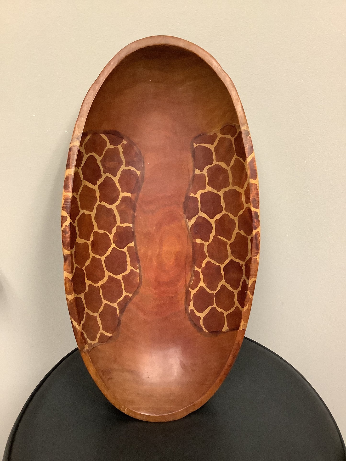 Large Wooden Oval Bowl