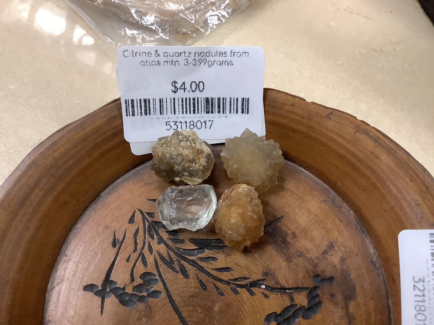 Citrine & Quartz Nodules from Atlas Mtn. 3-3.99grams