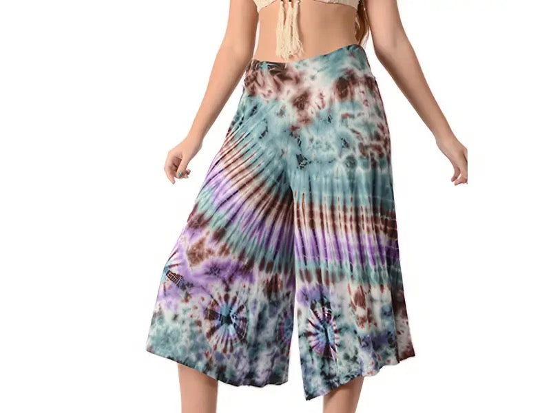 Electric Nights Tye Dye Gaucho Pants