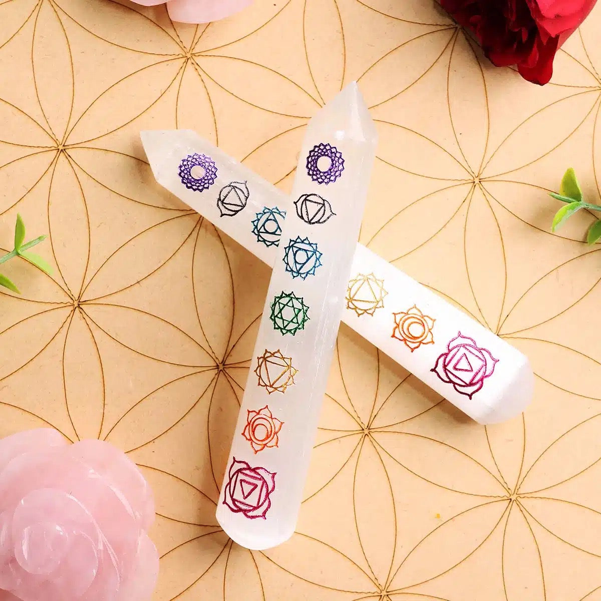 Reiki Charged Selenite Crystal Wand