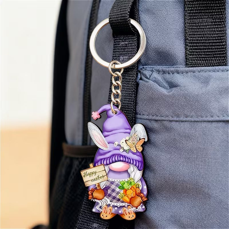 Easter Bunny and Dwarf Keychain