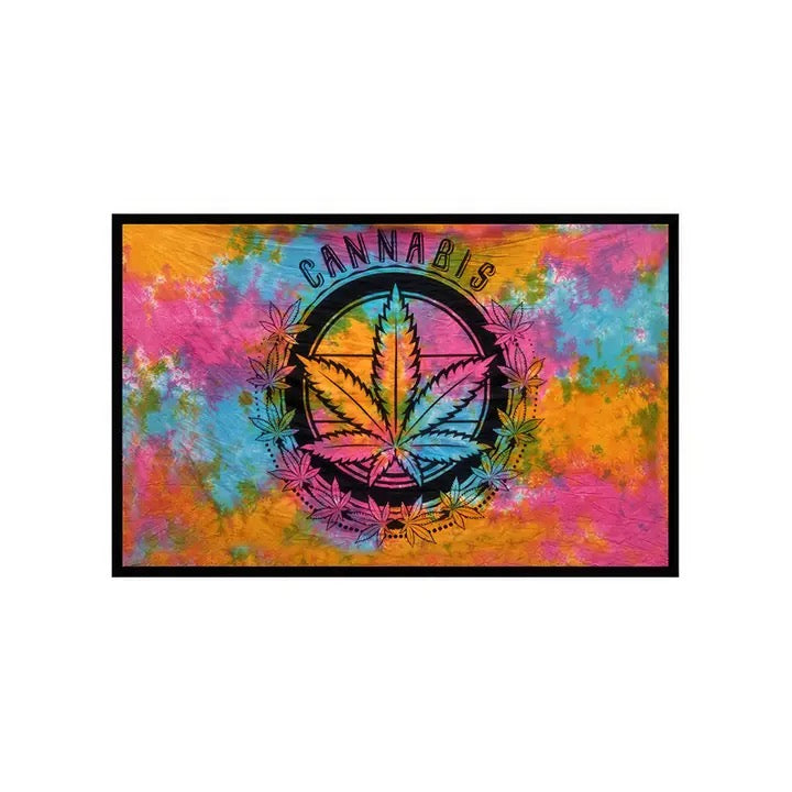 Cannabis Tye Dye Twin Tapestry