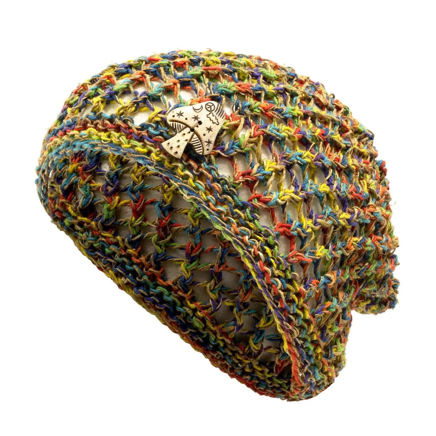 Ventura Highway Multi Colored Headsock w/ Bone Mushroom Button