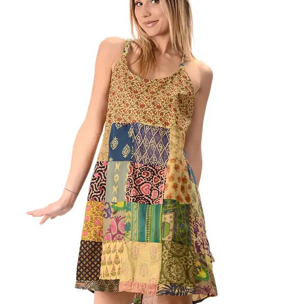 Patchwork String Dress