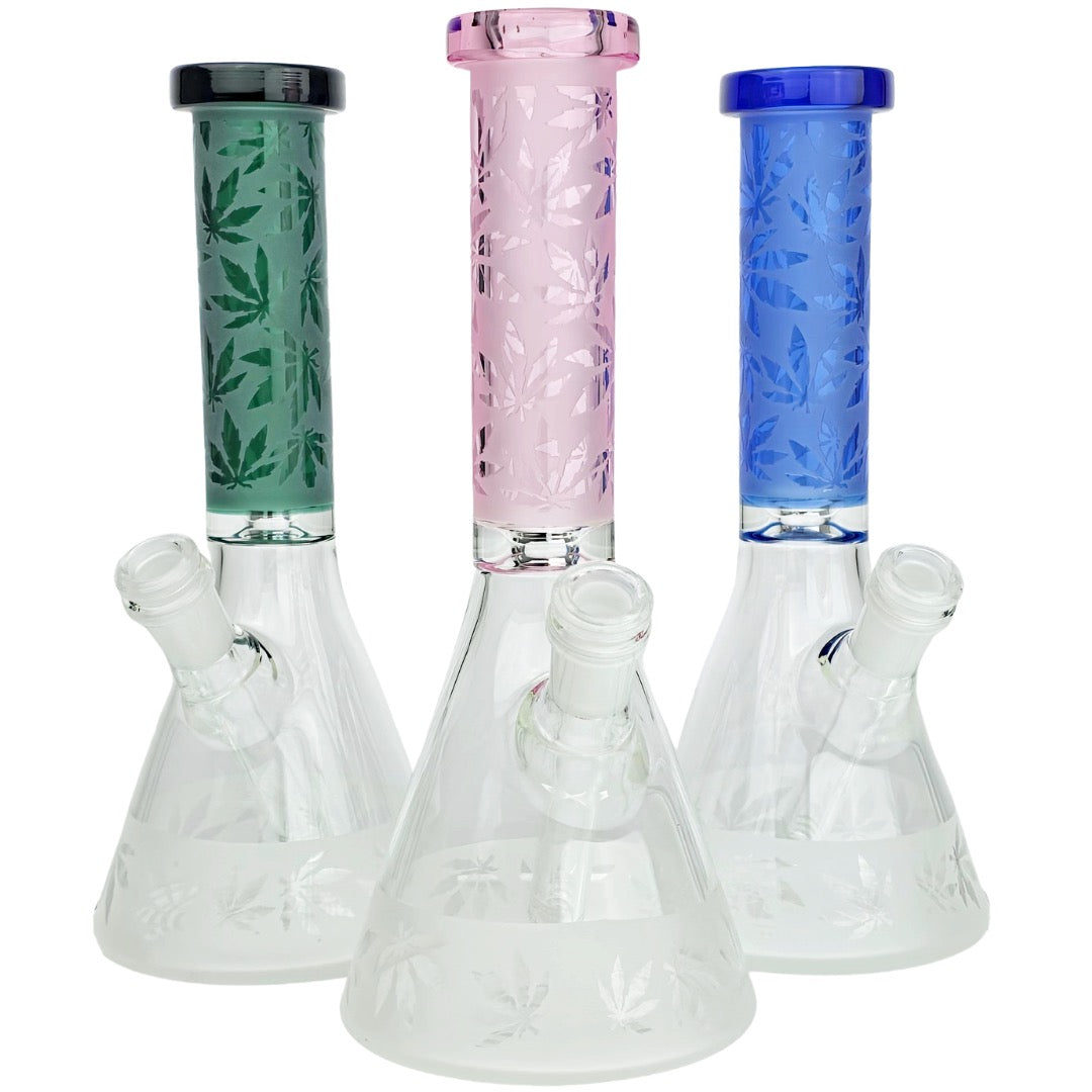 10" Color Neck Hemp Leaf Sandblast
