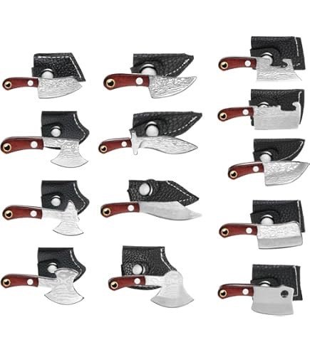 Damascus Chopper Keychains