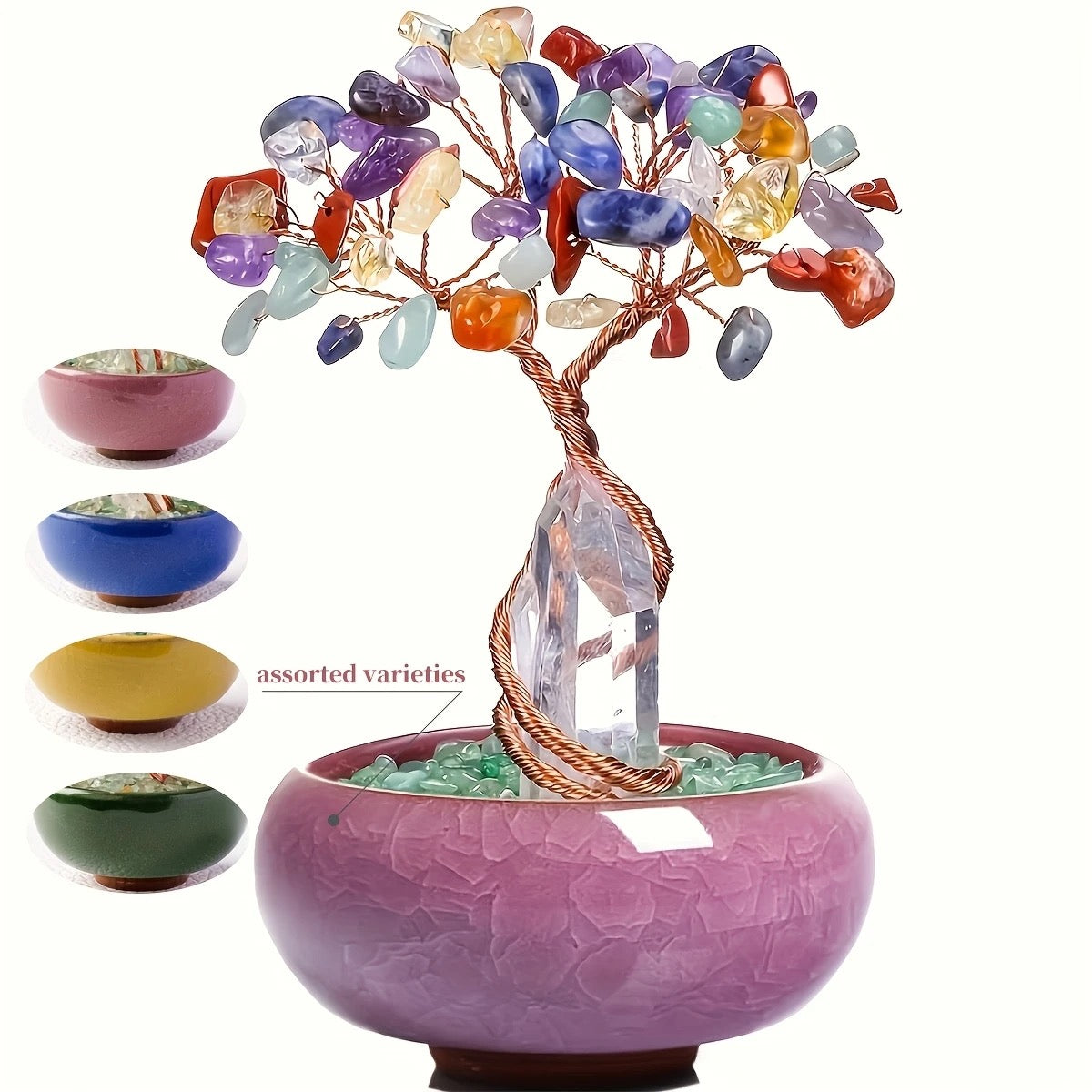 Rose Quartz Gemstone Tree