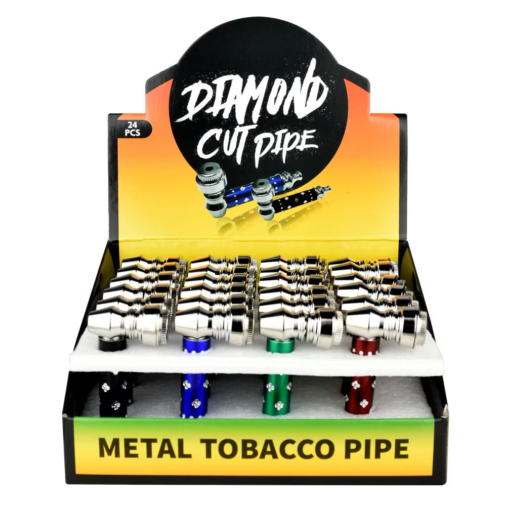 Diamond Cut Metal Hand Pipe