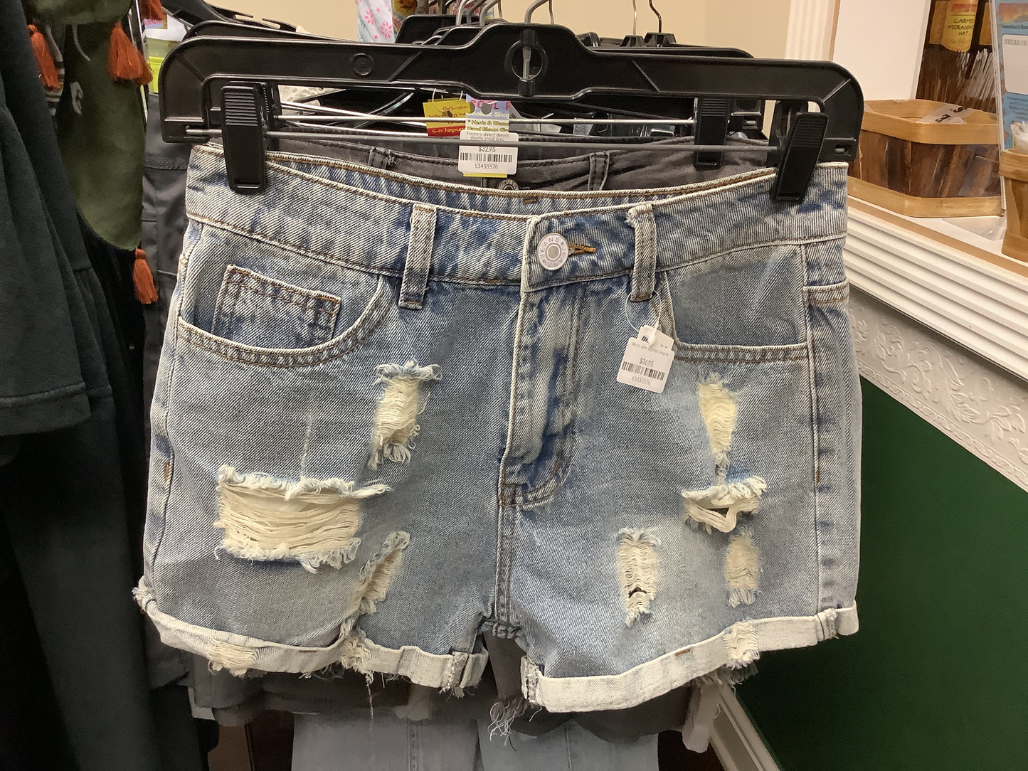 Worn Slim Denim Shorts