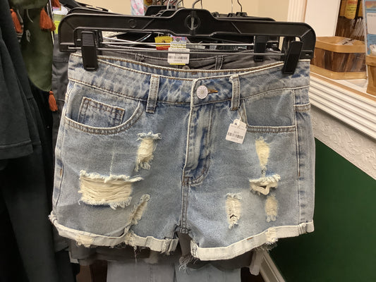 Worn Slim Denim Shorts
