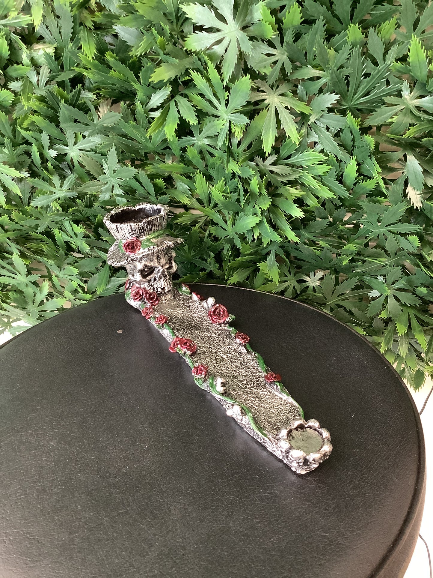 Skull w/Roses Incense Burner