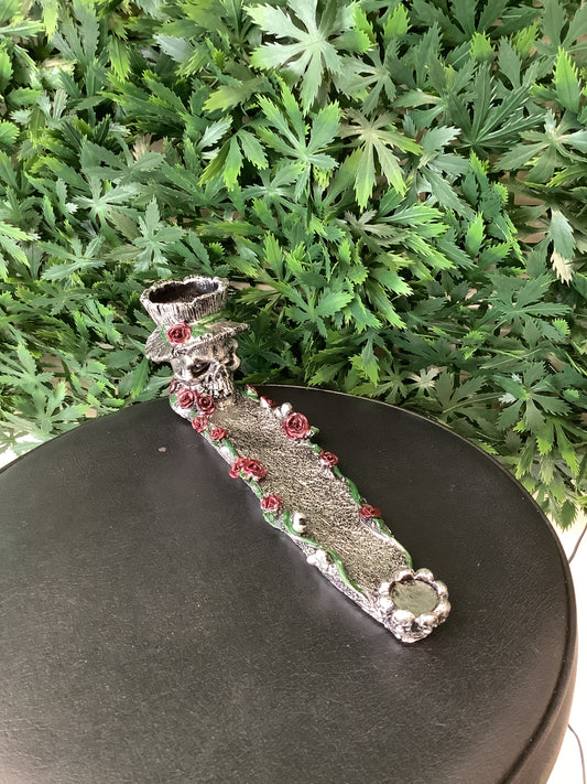 Skull w/Roses Incense Burner