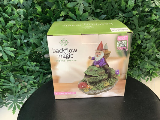 Gnome Riding Frog Backflow Incense Burner