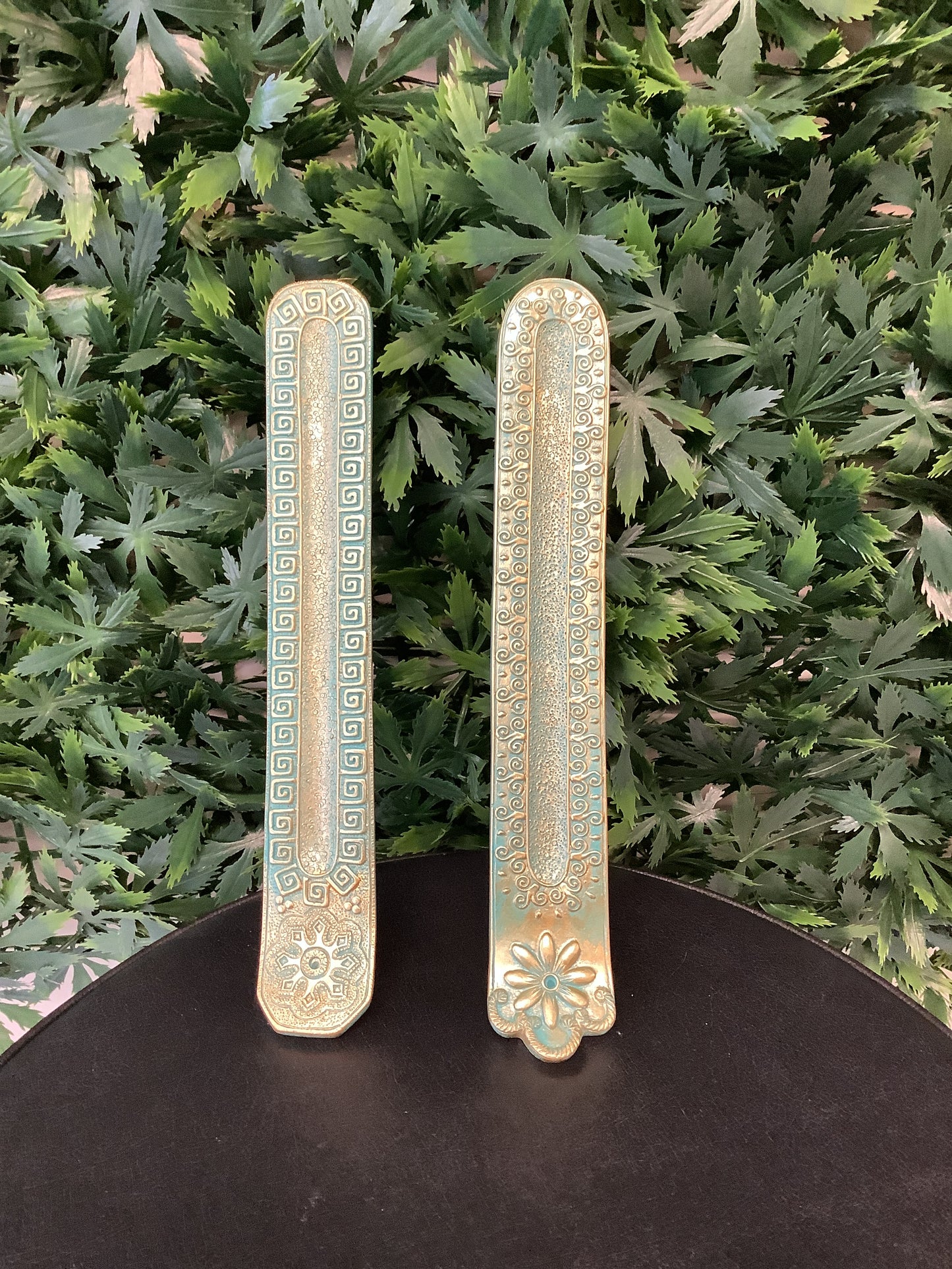 Turquoise & Gold Burner 10"