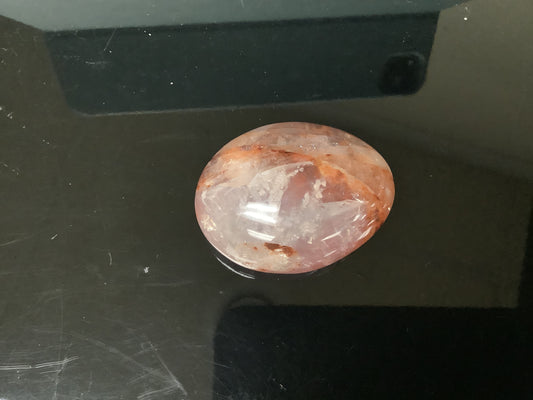 Ethically Sourced Red Hematoid Quartz/Fire Quartz Palm Stone