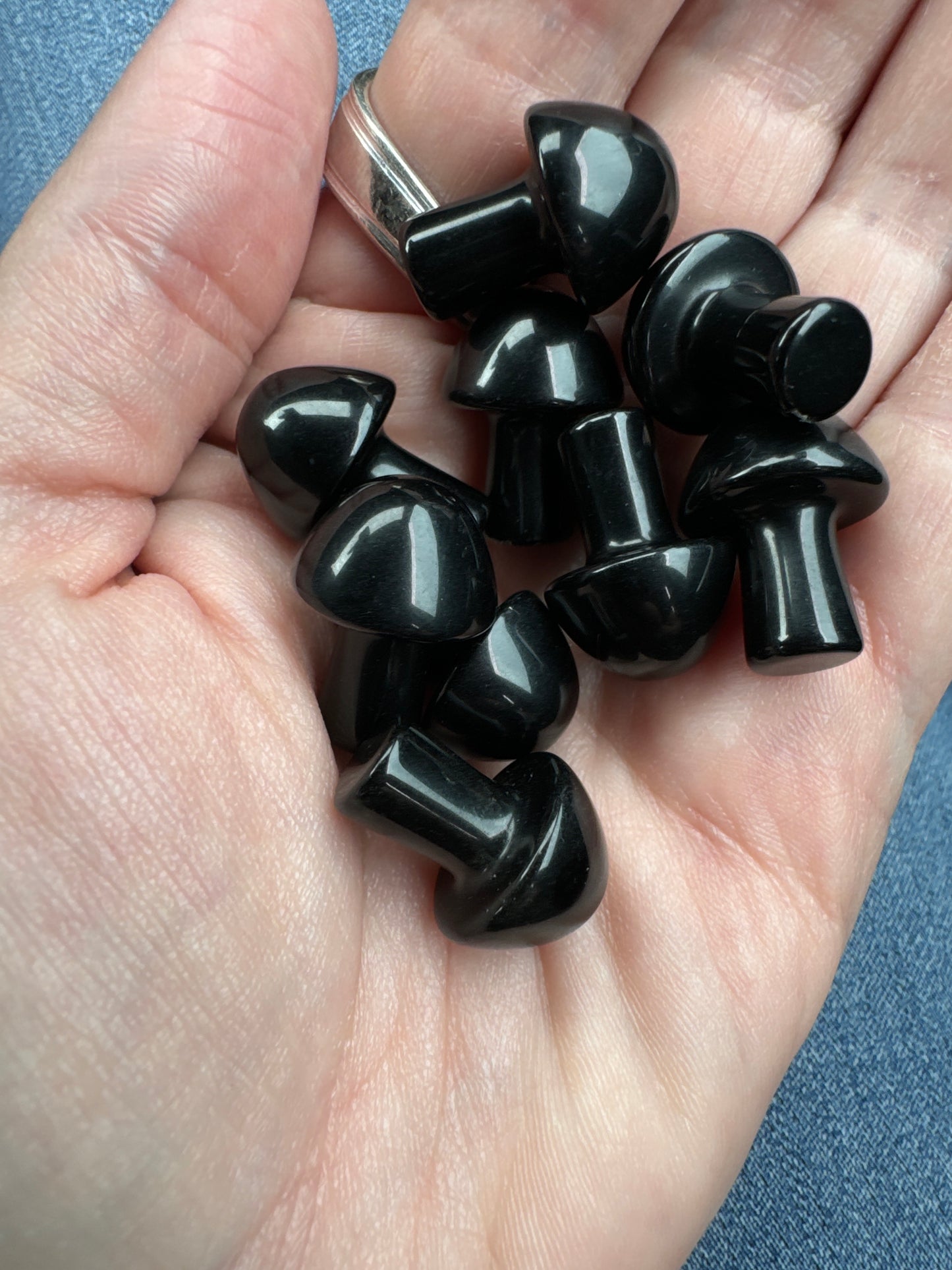 Obsidian Stone Mushrooms