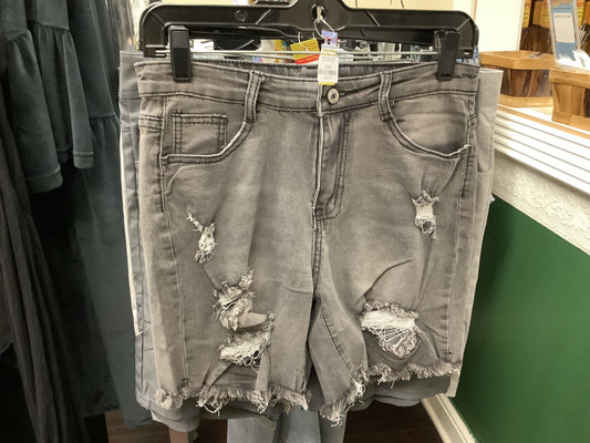 Factory Direct Denim Shorts Small Grey