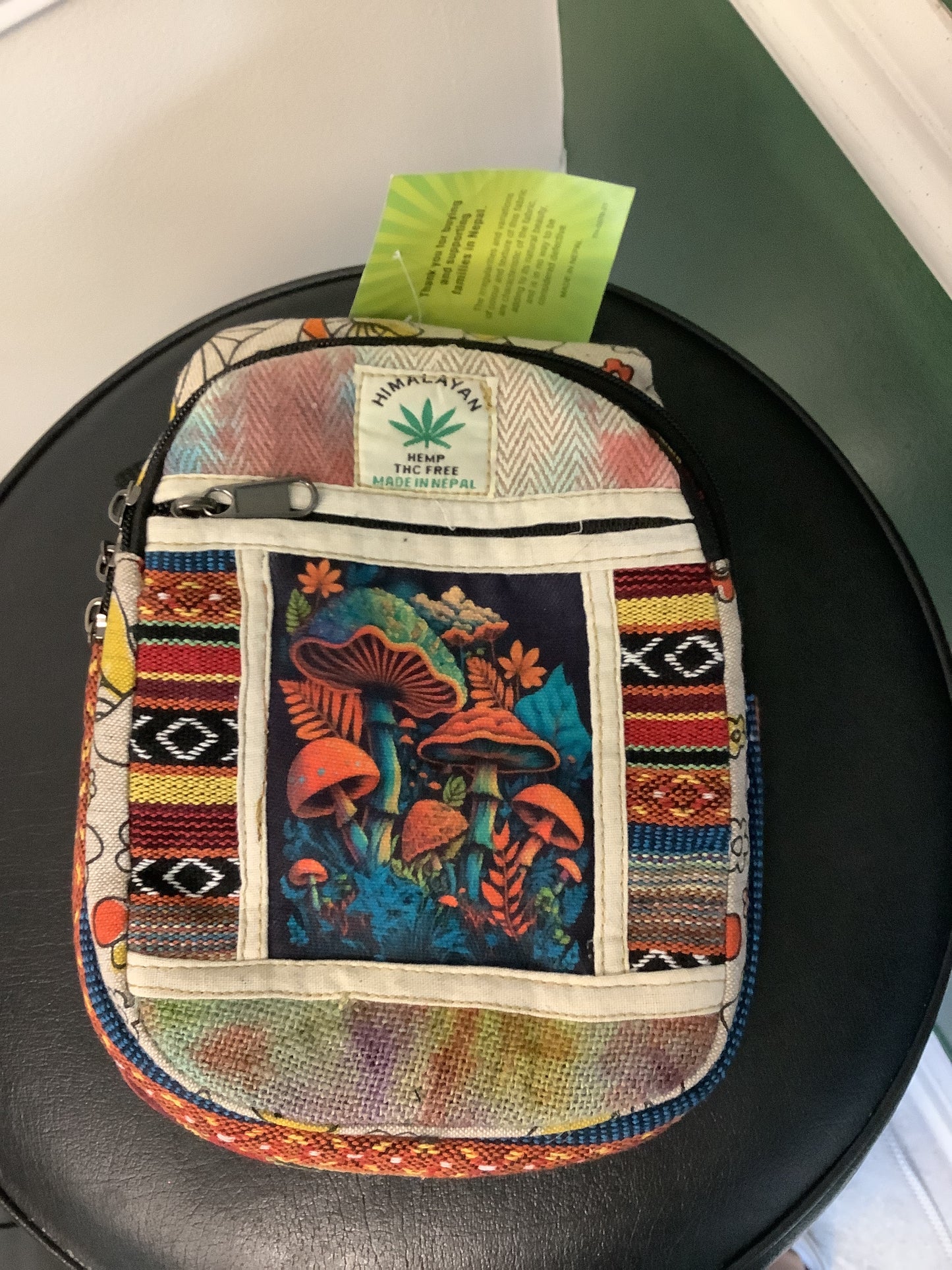 Himalayan Hemp Tie-Dye Mushroom Garden Patchwork 9"x8"