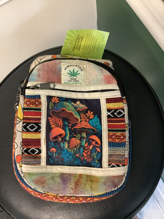 Himalayan Hemp Tie-Dye Mushroom Garden Patchwork 9"x8"