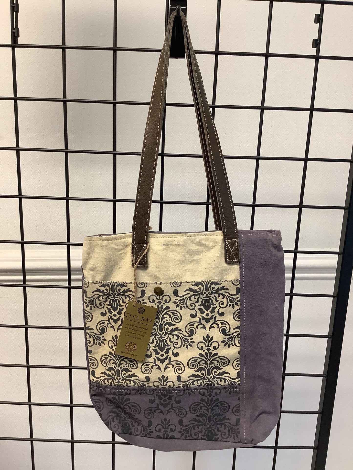 Grey & Tan Floral Tote