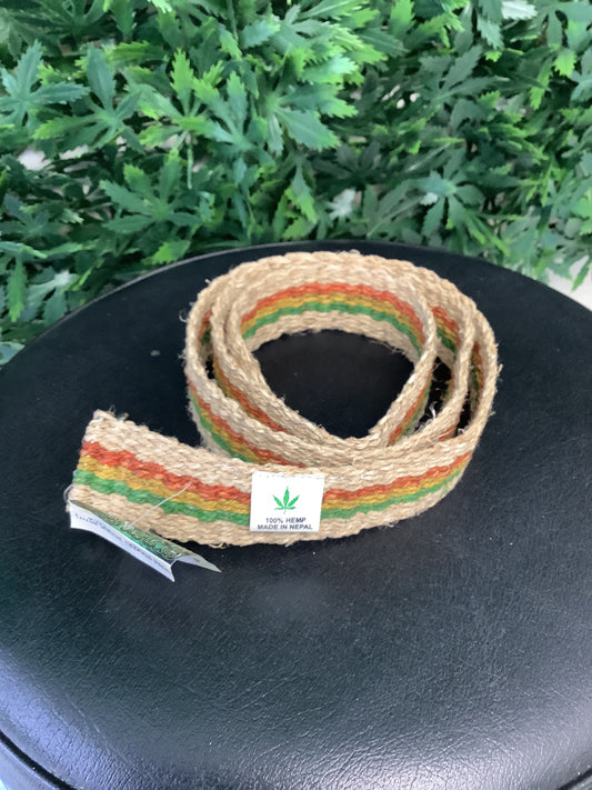 Hemp Rasta Stripe Belt