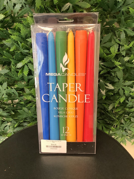 Mega Candles Assorted 10” 12pk