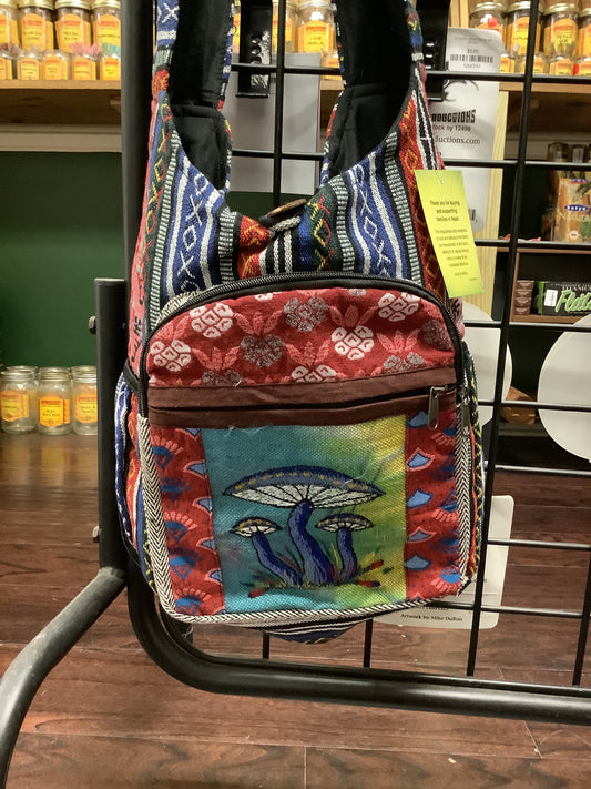 Mushroom Aztec Patchwork Shoulder Bag