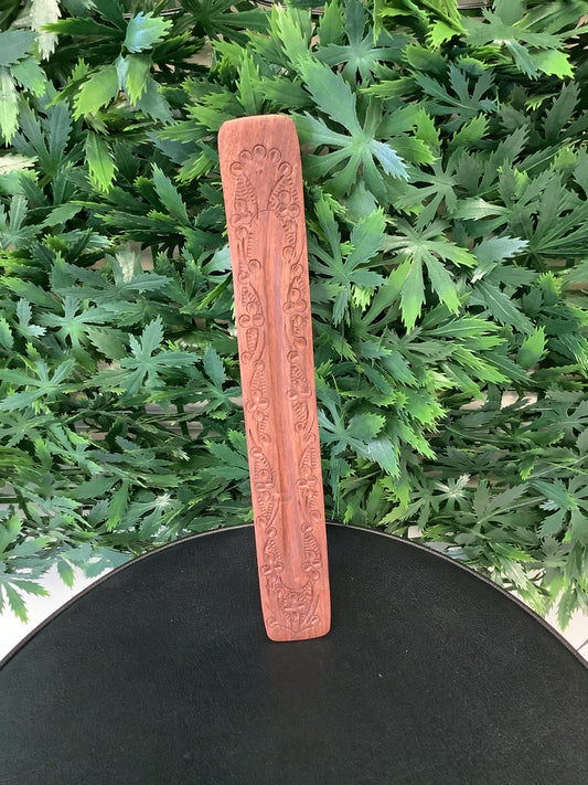 Carved Flora Wooden Incense Burner