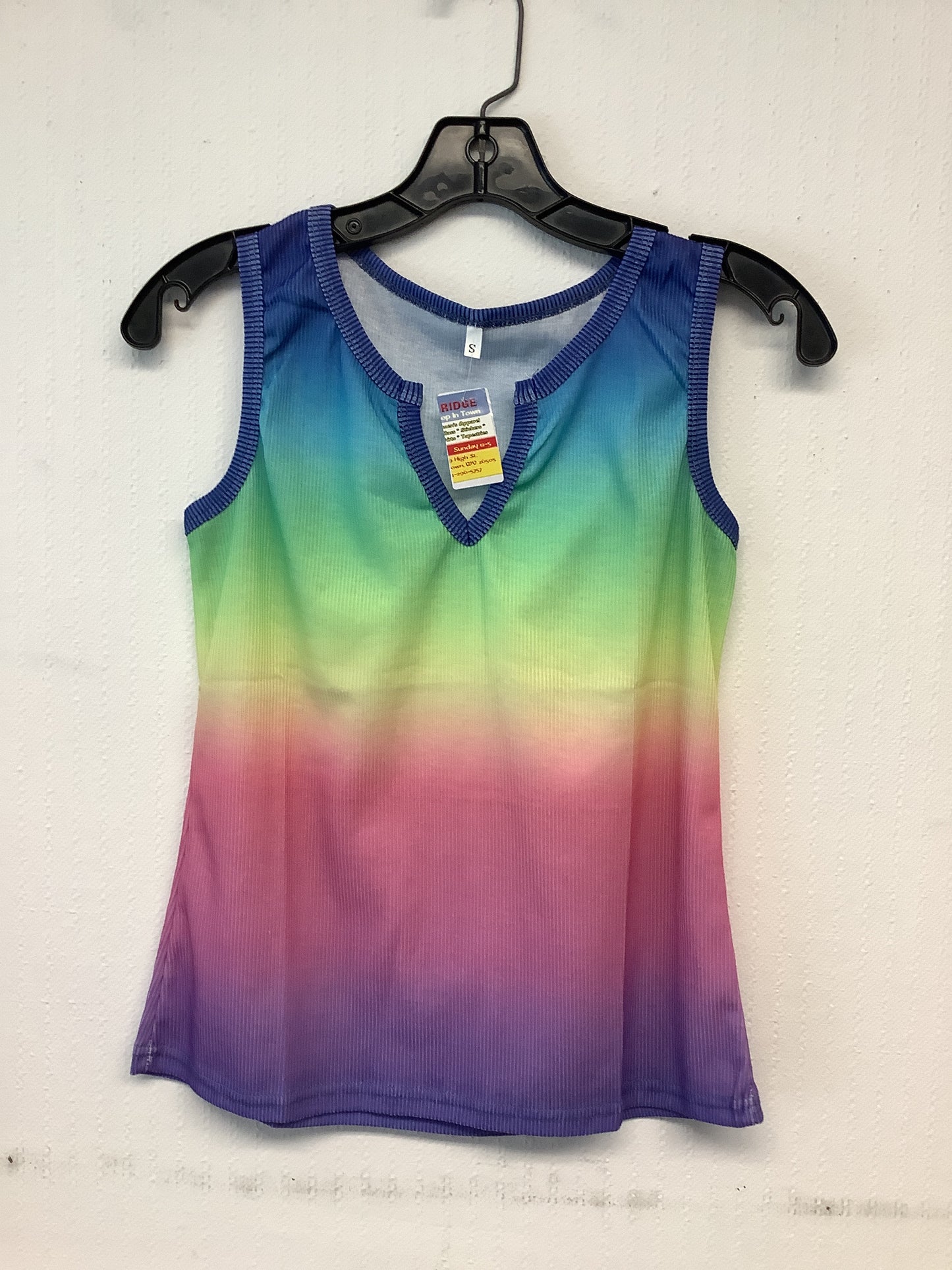 Instyleetees - Ombre V-Neck Tank Top Blue - Small