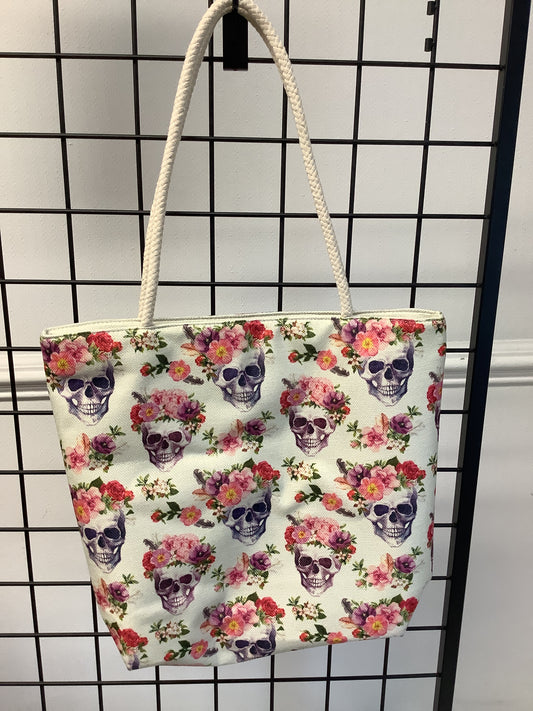 Skulls with Roses Tote