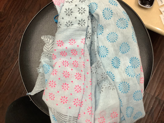Blue, Pink, & Grey Scarf