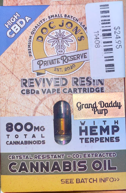 Doc Jon's CBDa Revived Resin Cartridge