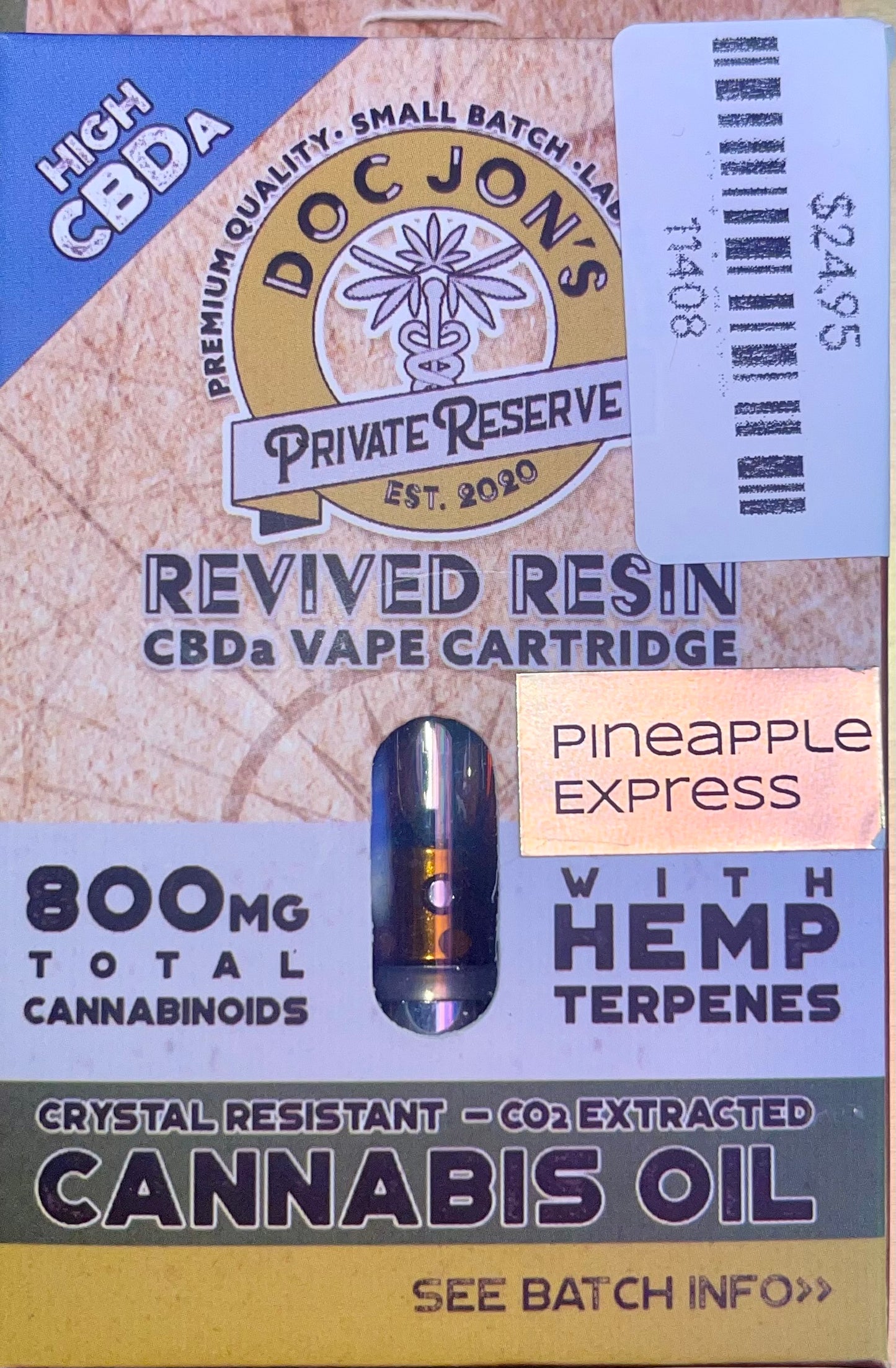 Doc Jon's CBDa Revived Resin Cartridge