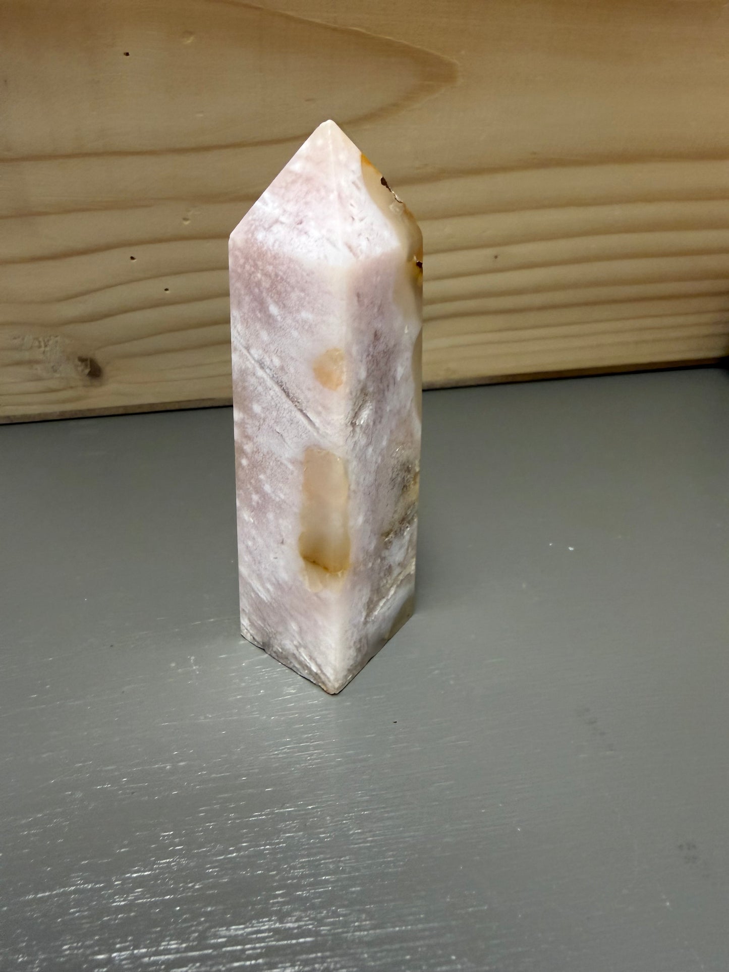 4" Flower Agate Tower