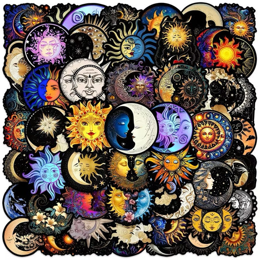 Gothic Moon & Sun Stickers