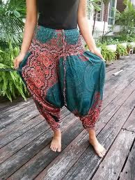 Honeycomb Rayon Printed Harem Pants