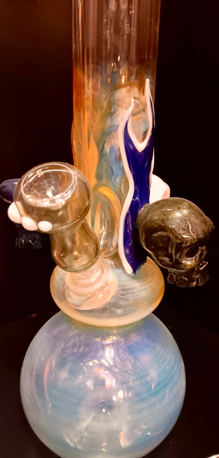 Trident Glass Skull Water Pipe