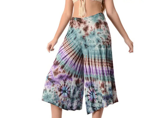 Electric Nights Tye Dye Gaucho Pants