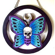 Skull on Butterfly Wall Hanging