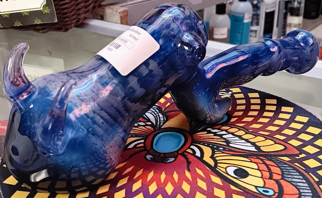 Blue Spiked Bubbler