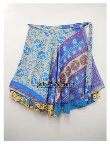 36" Two Layer Sari Material Wrap Skirt