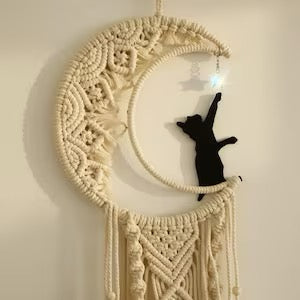 Macrame Dream Catcher w/ Cat