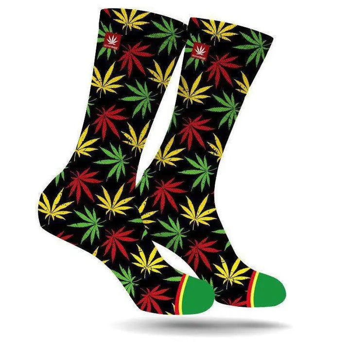 Holy Smokes Rasta Hemp Leaf Socks