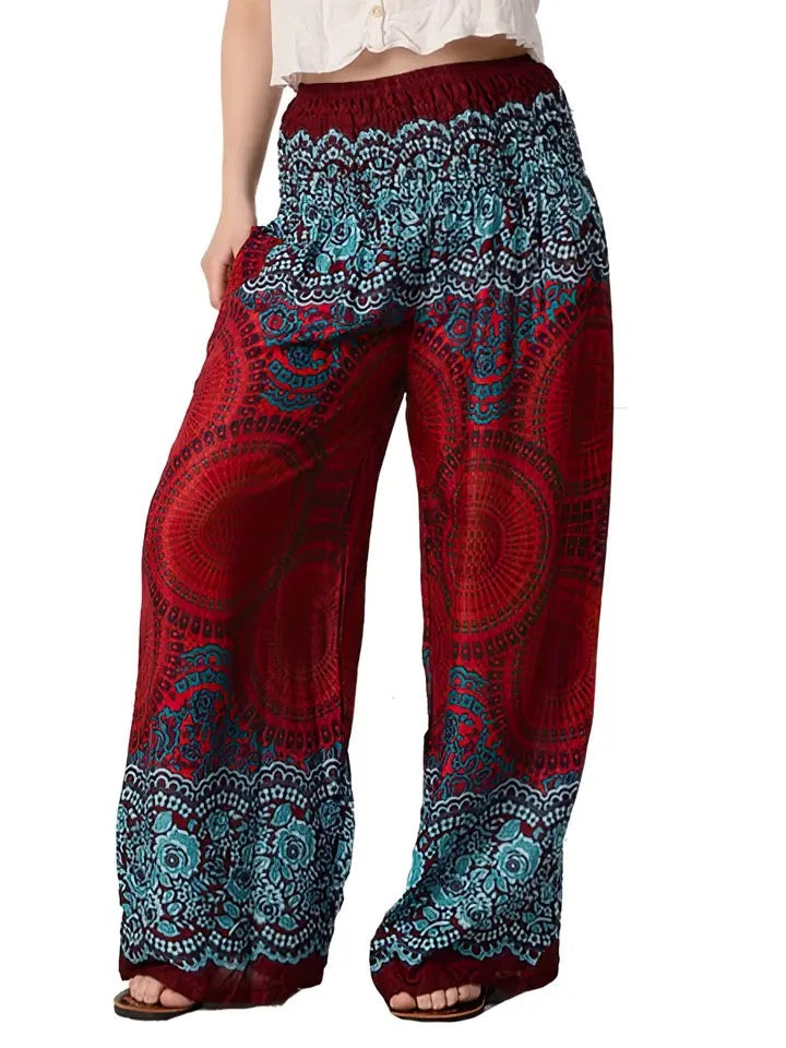 Honeycomb Mandala Wide Leg Pants