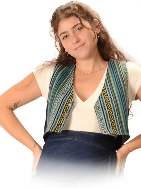 Corduroy and Gheri Halter Vest Top