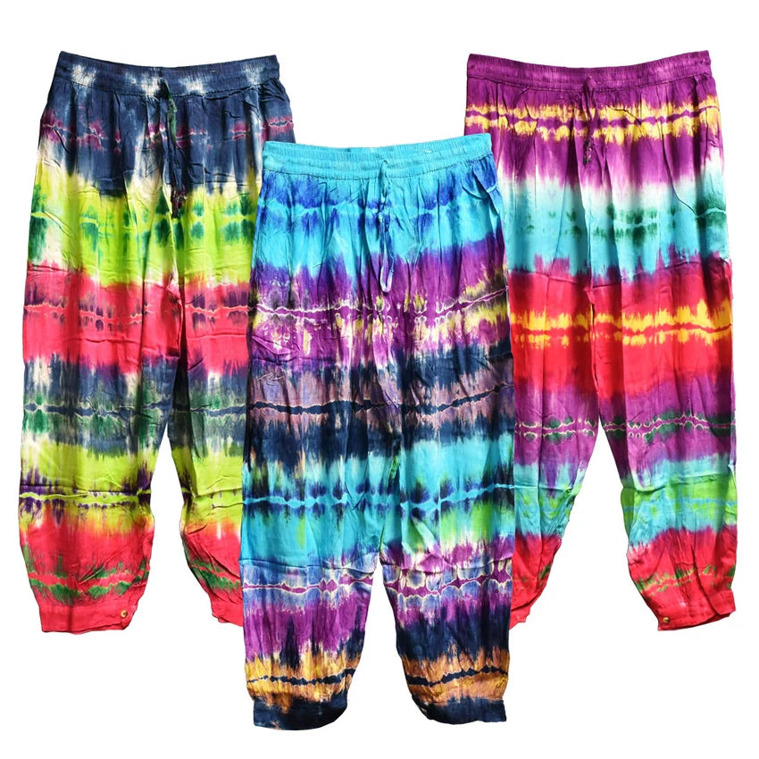Tie Die Striped Harem Pants
